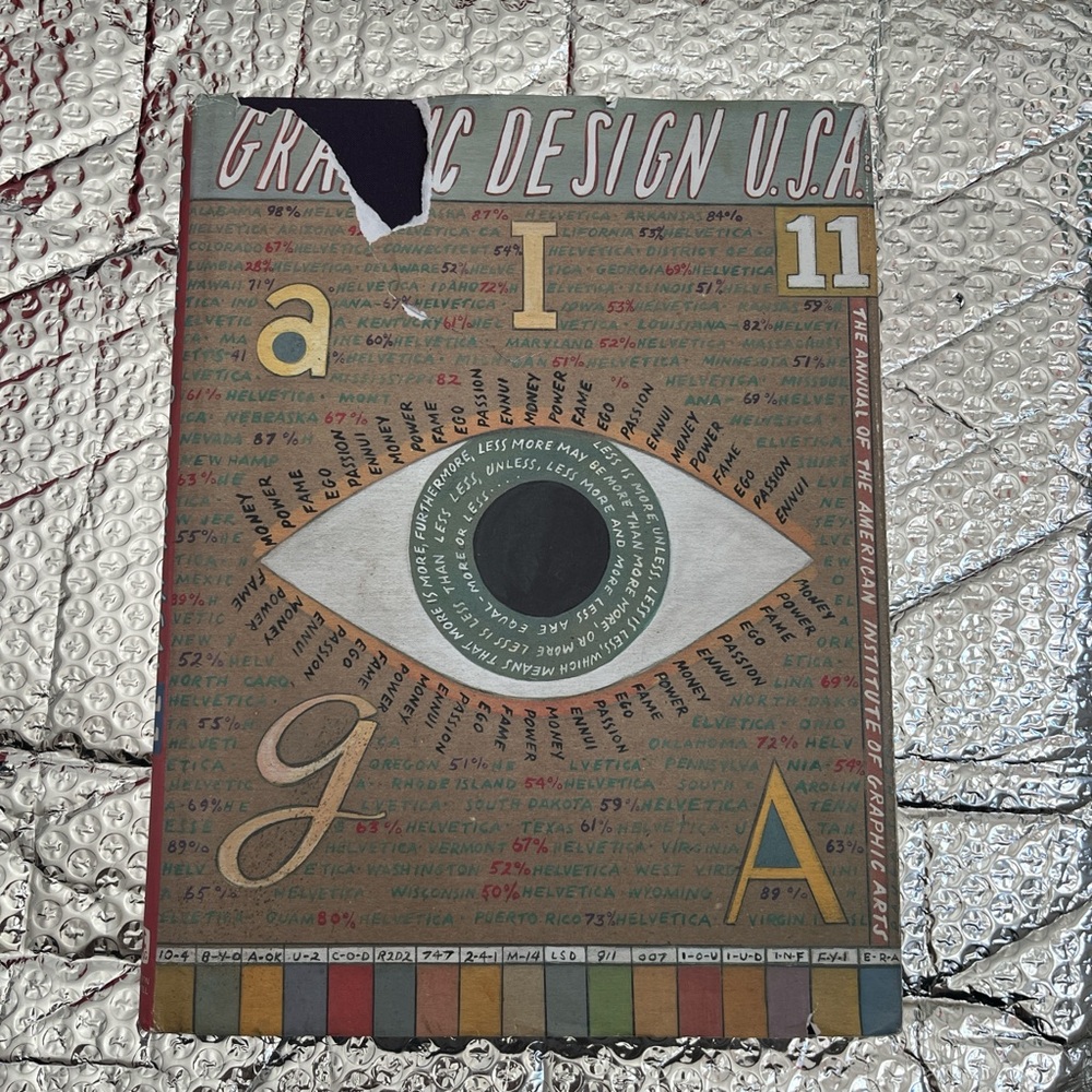 *damaged jacket* AIGA GRAPHIC DESIGN USA 11 • 1990 COFFEE TABLE ART BOOK